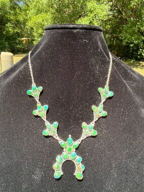 Artisan Sterling Silver Peacock Dahlia Naja Squash Cluster Statement Necklace